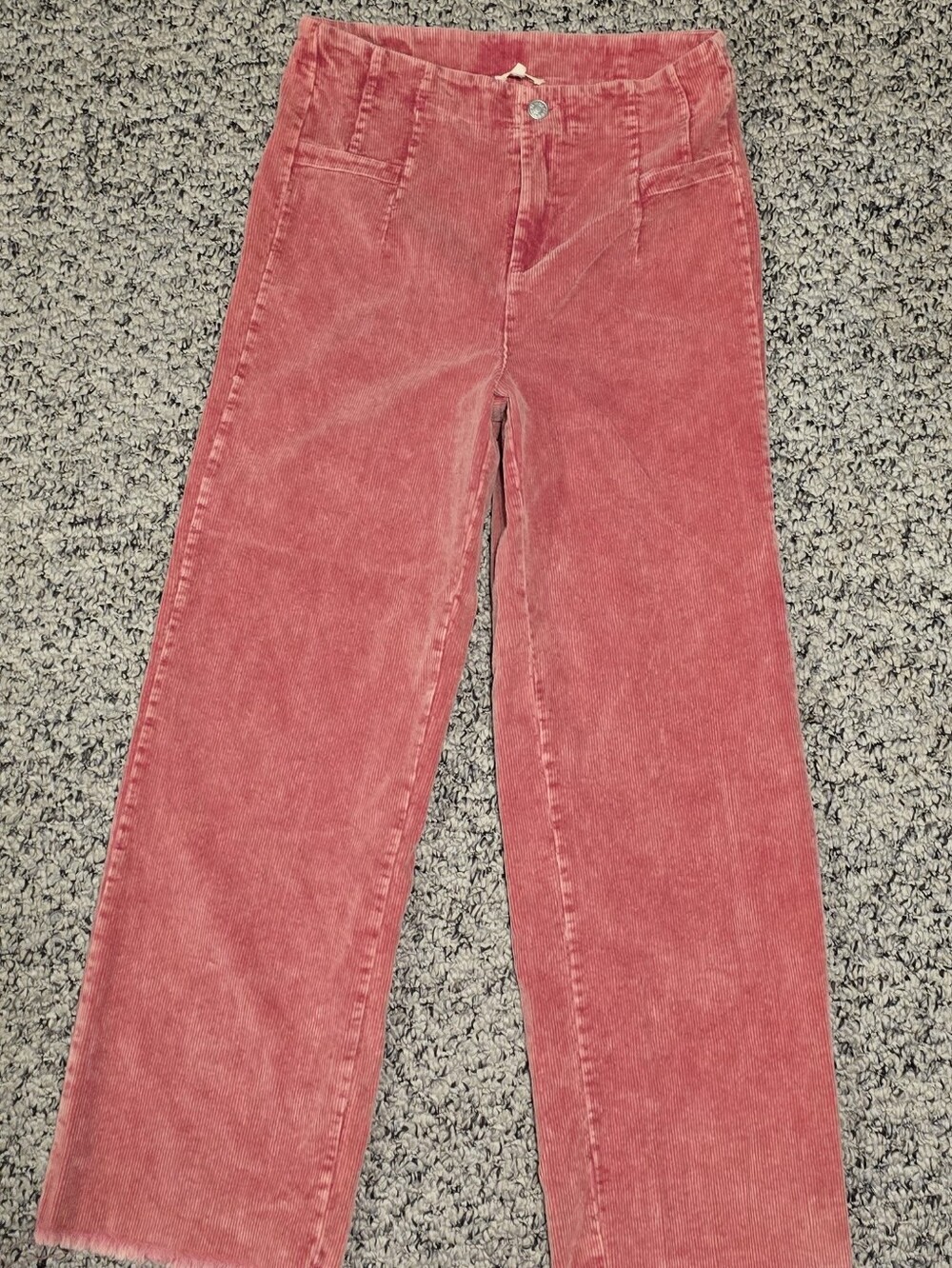 La MIEL Corduroy High-Rise Wide-Leg Jeans in Rose